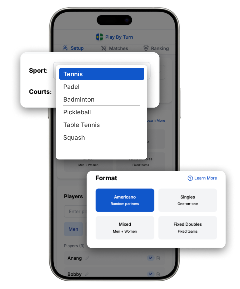 PlayByTurn - Tennis Tournament Platform